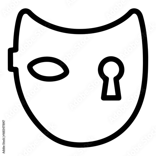 Mysterious mask vector icon symbol of secrecy illusion and hidden identity