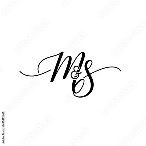 Minimal MS Signature Monogram Logo for Personal and Business Use