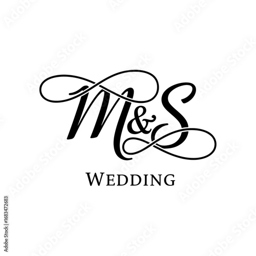 MS Monogram Logo Design with Modern Geometric Style
