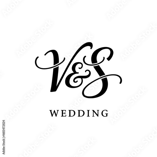 Elegant VS Monogram Logo for Wedding, Boutique and Personal Branding