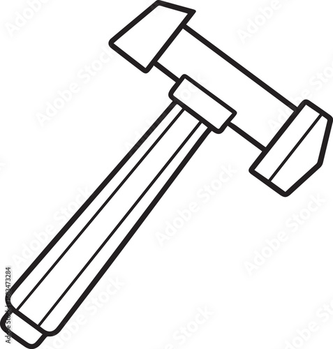 hammer outline vector illustration line art