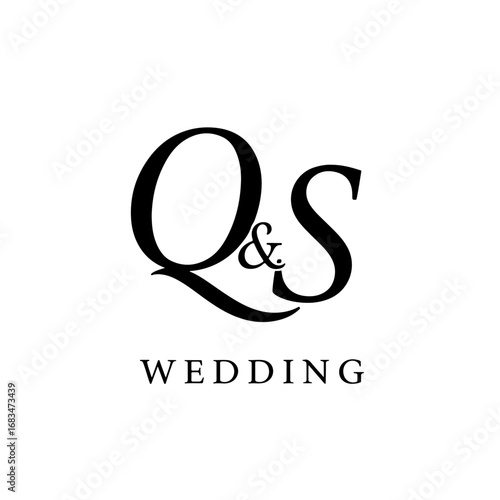 Elegant QS Typography Logo for Wedding Invitations and Stationery Design