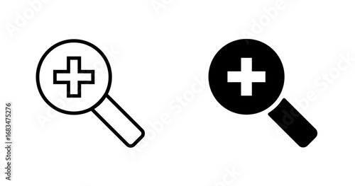 Research and loupe icon
