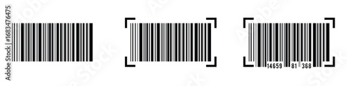 Set of barcode vector icon. Trendy bar code for web icon. Abstract barcode vector icon illustration. Bar code icon isolated on white background.
