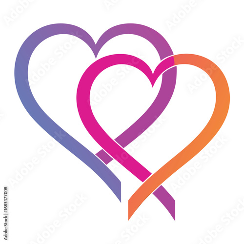 A beautiful pink heart-shaped design with a ribbon, symbolizing love and romance