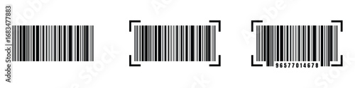 Barcode icon. Barcode vector icon. Simple fake bar code. Bar code for web design. Barcode product distribution icon. Vector illustration isolated on white background.