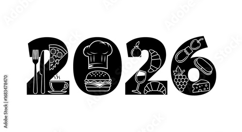 Celebrate the culinary year 2026 with iconic foods and dining elements, showcasing deliciousness and gastronomic trends for every palate
