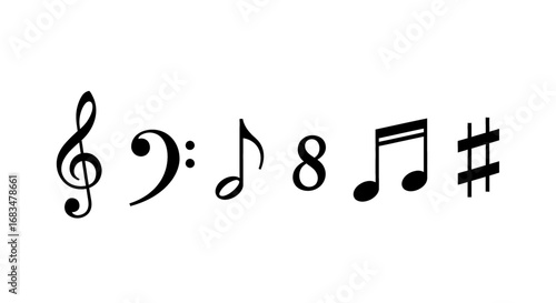 Unlock the power of music with these iconic symbols, a timeless collection for creative projects and educational needs.