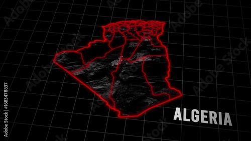 Algeria Map Animation In 3D Cinematic Style