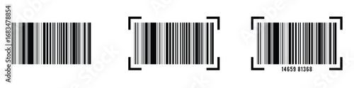 Barcode icon. Barcode vector icon. Simple fake bar code. Bar code for web design. Barcode product distribution icon. Vector illustration isolated on white background.