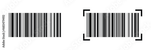 Barcode icon. Barcode vector icon. Simple fake bar code. Bar code for web design. Barcode product distribution icon. Vector illustration isolated on white background.