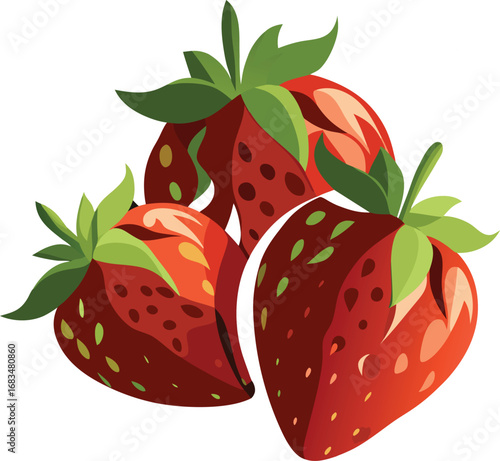 ripe strawberry on a white background