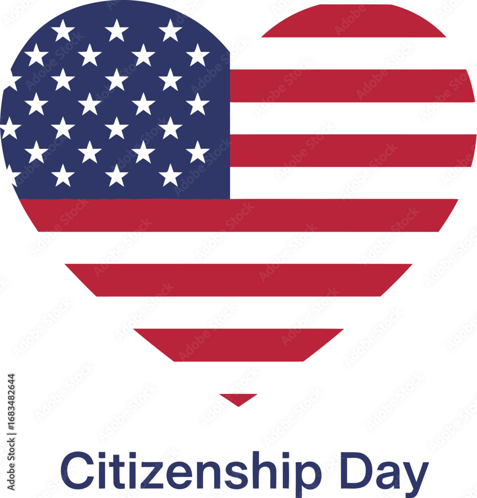Fototapeta premium American flag heart symbolizing patriotism and citizenship