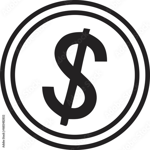 dollar sign on white background