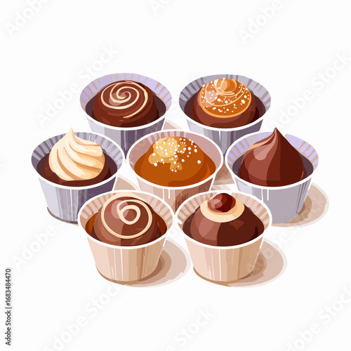 Assorted Chocolate Truffles in Paper Cups