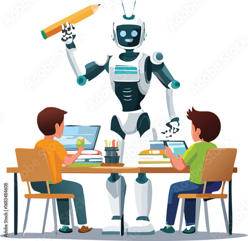 AI in education- robot teaching students