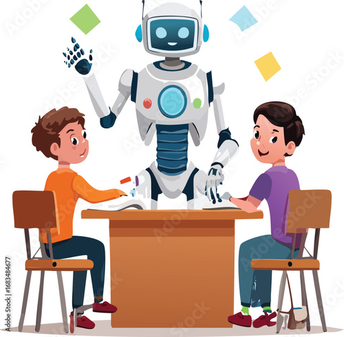 AI in education- robot teaching students