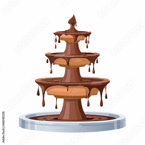 Three Tiered Chocolate Fountain Illustration