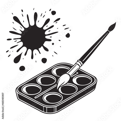 vector illustration of a brush and paint
