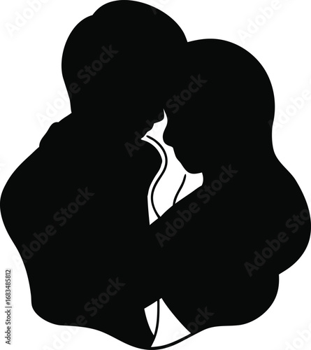 silhouette of a cute couple Adobe Illustrator Artwork