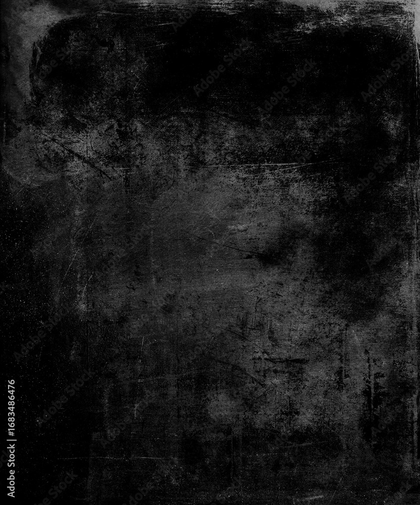 Obraz premium Black grunge scratched background, damaged wall, scary horror texture