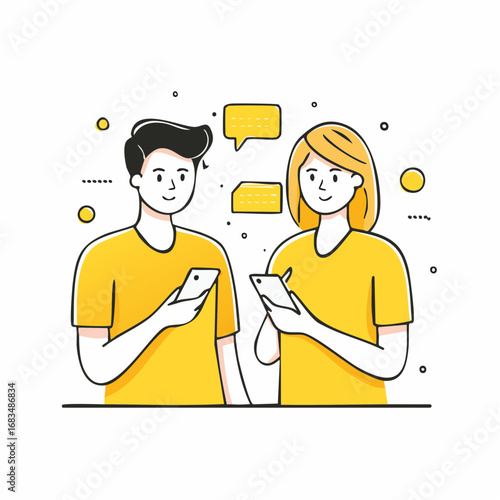 Digital Chatting and Social Connection Young People Messaging on Mobile Phones