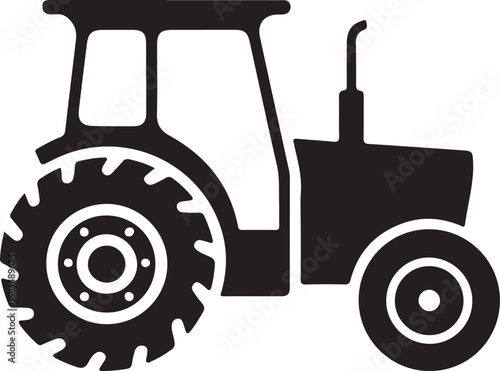 Modern agricultural tractor glyph icon