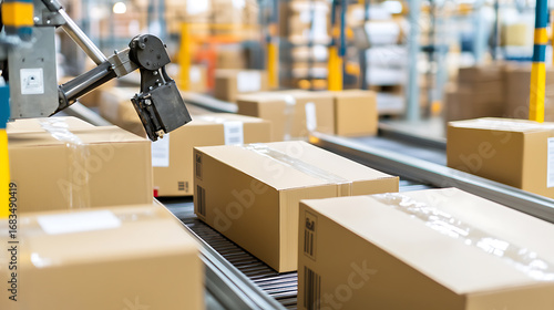 Wallpaper Mural Automated Packaging Line in a Warehouse Torontodigital.ca