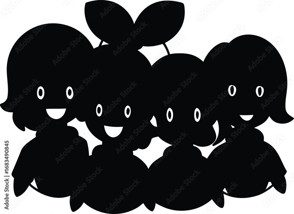 Obraz premium black and white cartoon illustration of a little boy