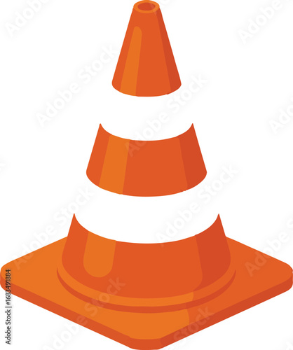 Orange safety cone vector icon