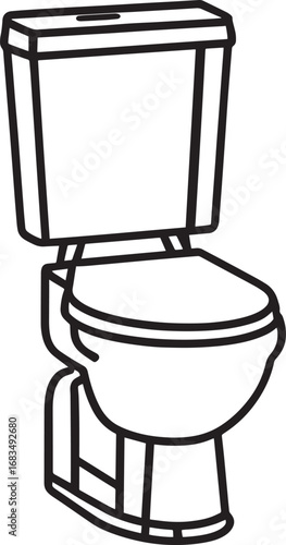 Modern High Commode Toilet Vector Illustration – Bathroom Sanitary Ware Design