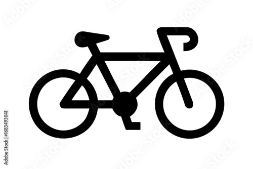 Vector art of black bicycle icon, representing cycling and fitness