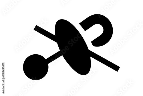 Vector art of hydraulic symbol of a valve in black and white
