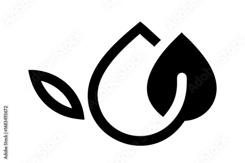 Vector art of leaf and water drop for natural product