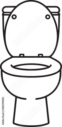 Modern High Commode Toilet Vector Illustration – Bathroom Sanitary Ware Design