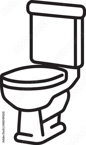 Modern High Commode Toilet Vector Illustration – Bathroom Sanitary Ware Design