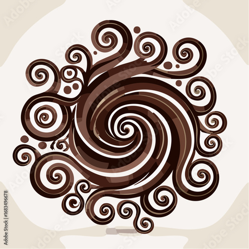 Abstract Brown Spiral Swirl Design Pattern