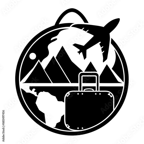Main title: Black Travel Itinerary Silhouette Vector for Minimalist Trip Planning
Short titles: Trip Plan Icon, Clean Itinerary Graphic, Editable Travel Schedule Illustration
