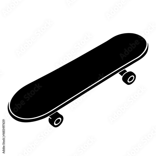 Black Skateboard Silhouette Vector for Modern Skating Design
Minimalist Skateboard Icon, Editable Skateboarding Tool Graphic, Clean Skateboard Illustration
