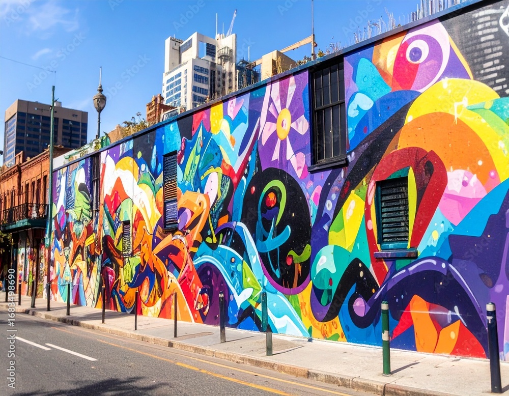 Fototapeta premium Sydney Fringe Festival 2025 Colorful Street Mural Art