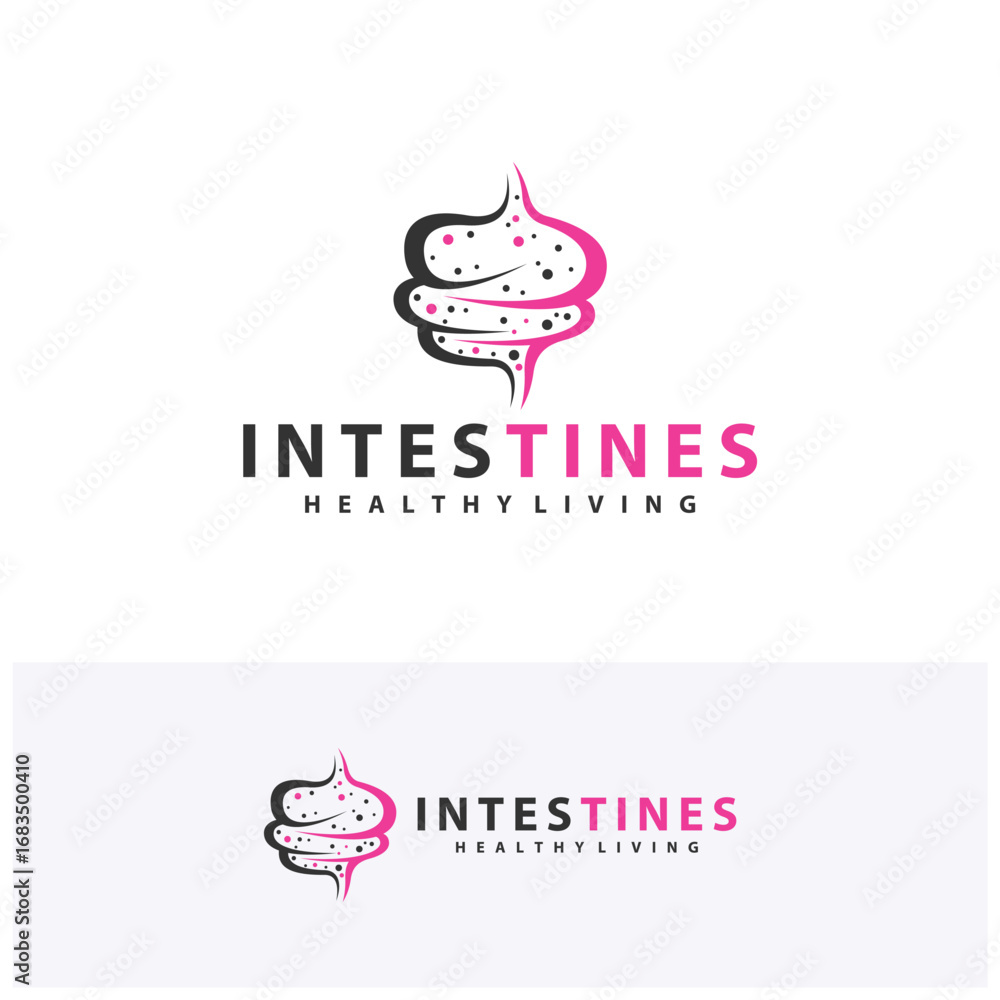Fototapeta premium Intestine human organ logo design concepts. Medical symbol. Vector illustration