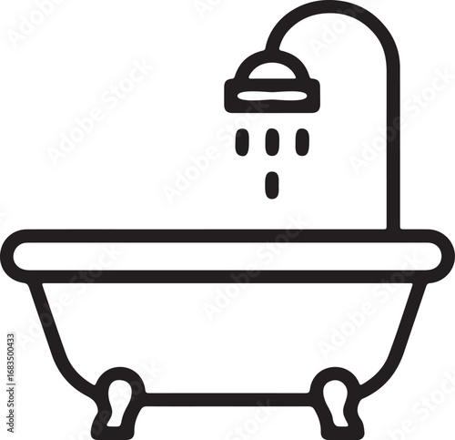  Bathtub and shower icon