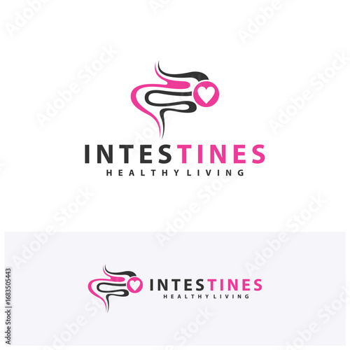 Love Intestine human organ logo design concepts. Medical symbol. Vector illustration