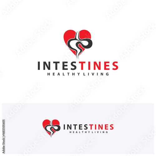 Love Intestine human organ logo design concepts. Medical symbol. Vector illustration