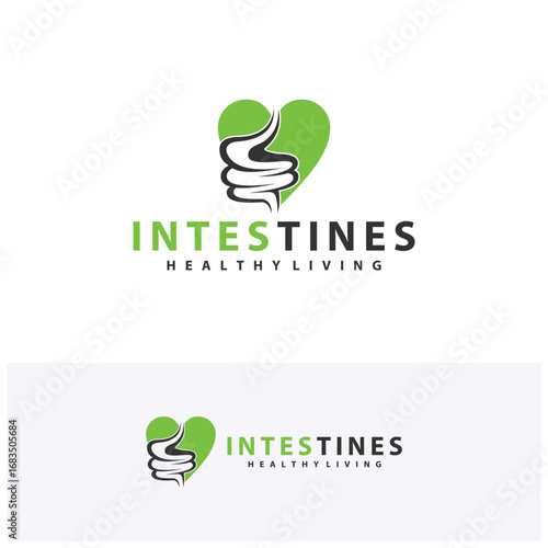 Love Intestine human organ logo design concepts. Medical symbol. Vector illustration