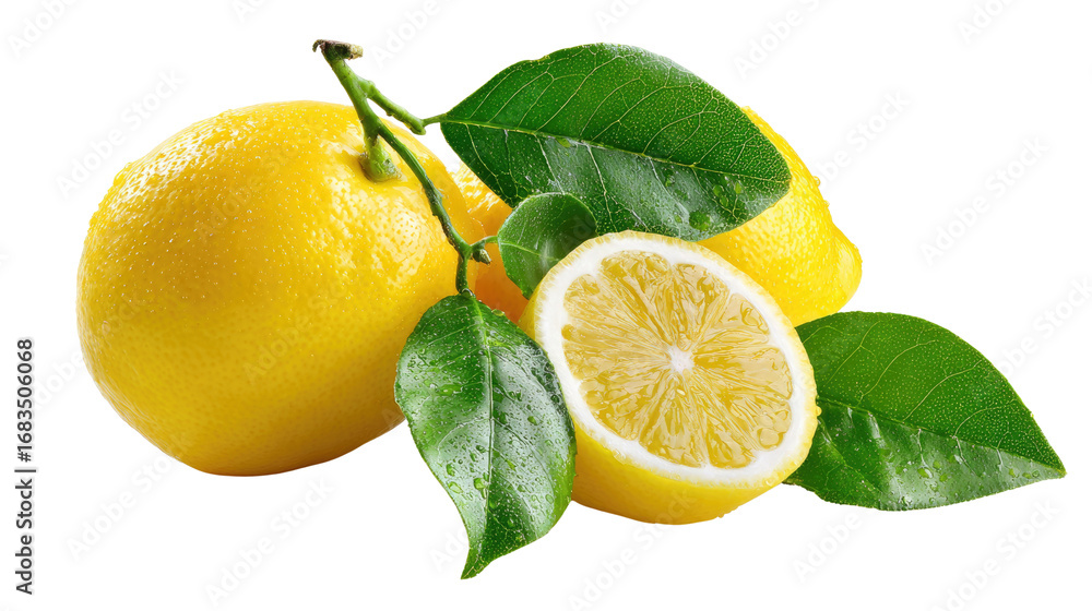 custom made wallpaper toronto digitalZesty Citrus Burst: A vibrant display of fresh lemons, accompanied by lush green leaves, evokes a sense of vitality and refreshment, captured in vivid detail.