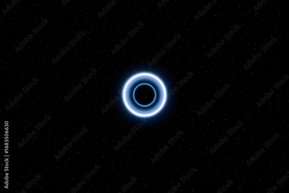 Fototapeta premium A cosmic blue planet floats in the night sky, a vibrant sphere of life in the vast, star-filled universe