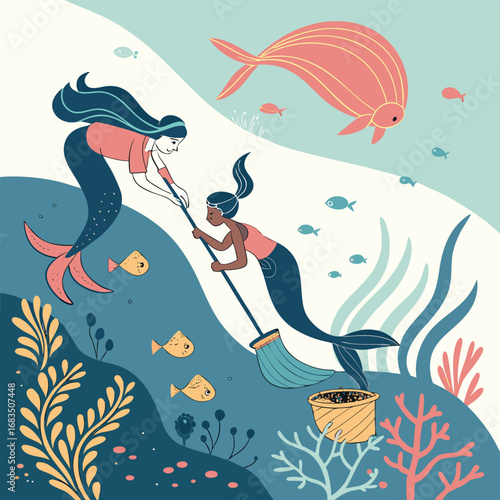 mermaid and dolphin