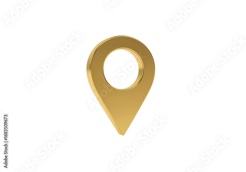 Golden Map Pointer: Location Marker Icon