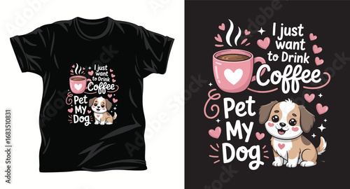 dog graphic vector T shirt design print.